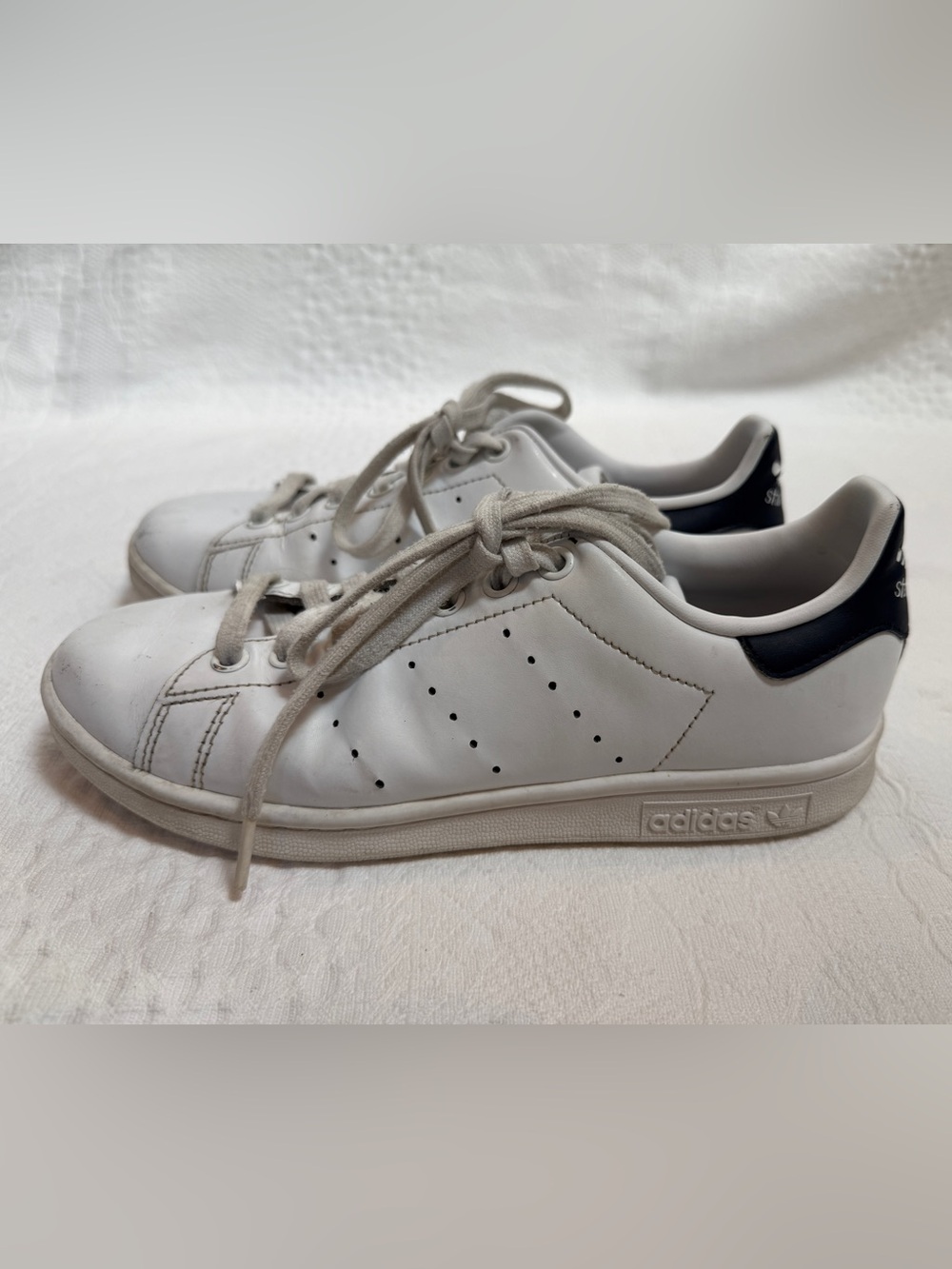 Adidas Stan Smith White and Collegiate Navy Shoes Women’s US 6.5 UK 5